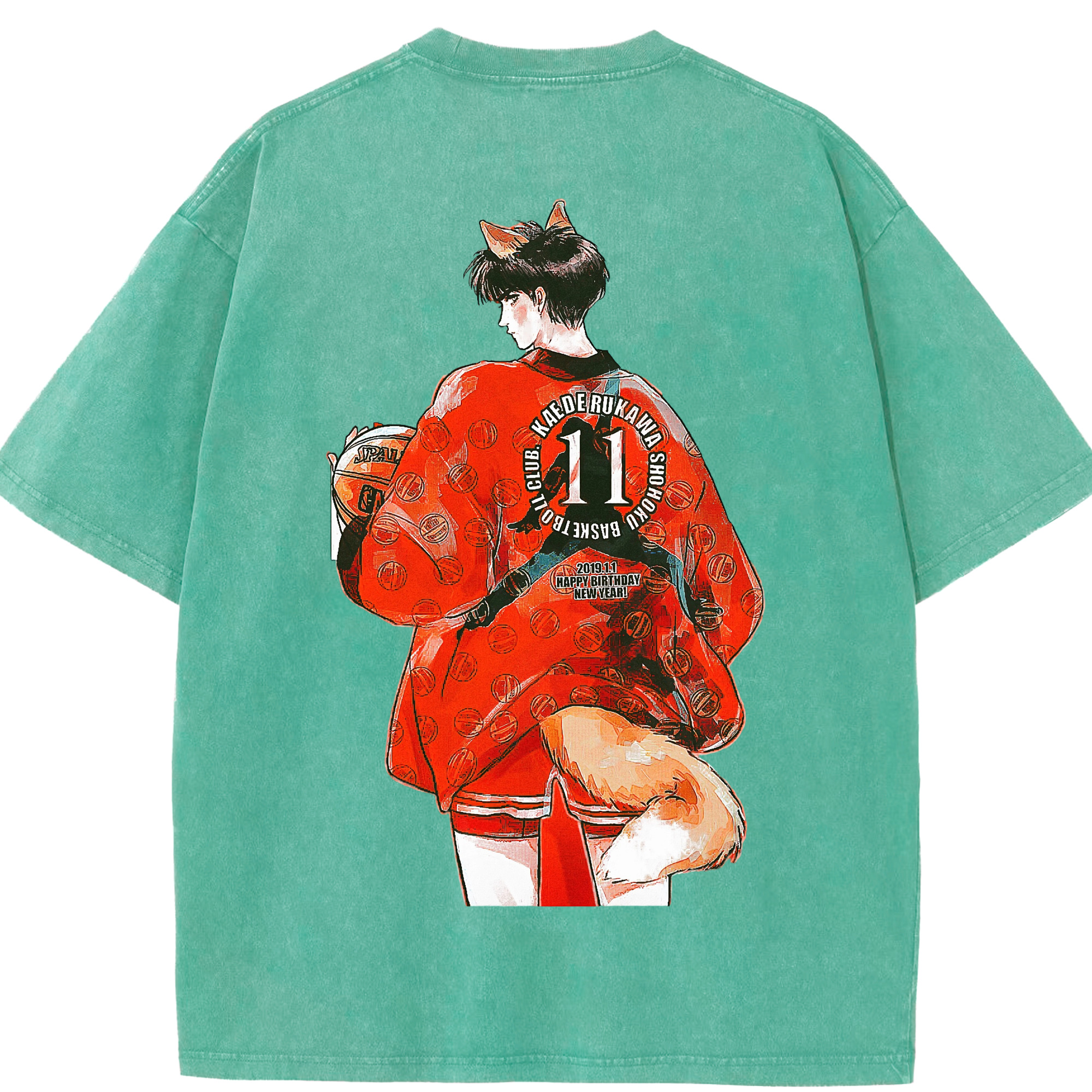 （画像用） SLAM DUNK／スラムダンク 綿100% ヴィンテージ風 半袖Tシャツ（背面プリント）